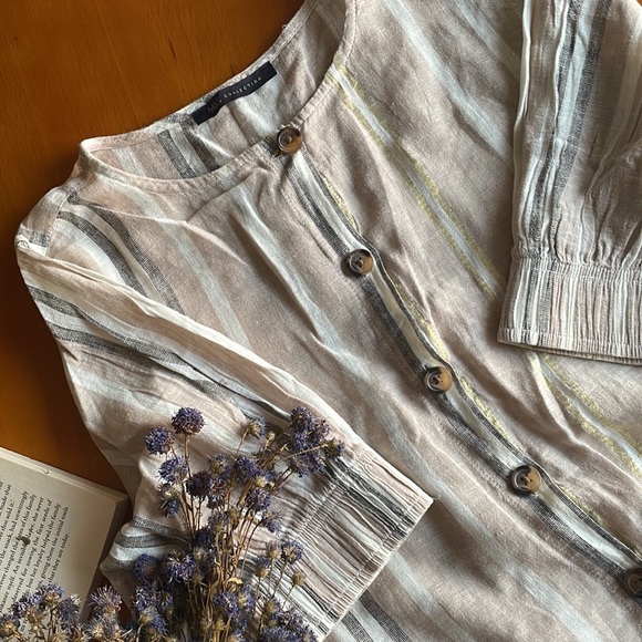 M&S linen short top in earthy tone - Picture 6 of 8